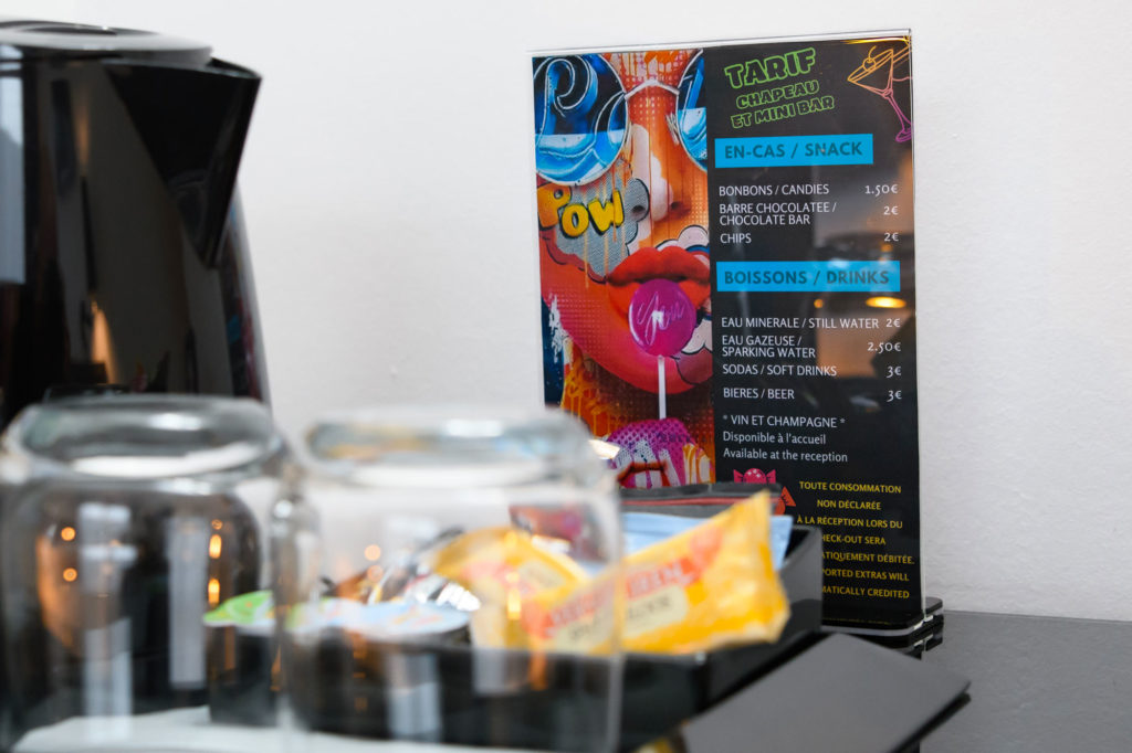 Plateau de courtoisie et minibar Hype hotel